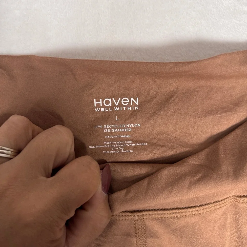 HAVEN WELL WITHIN Womens Brown Recycled Nylon Athleisure Jogger Pant SZ‎ L